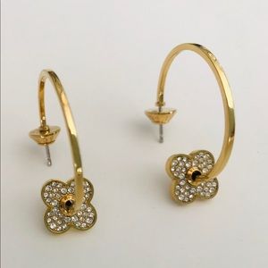 Henri Bendel Gold Pave Charm Earrings